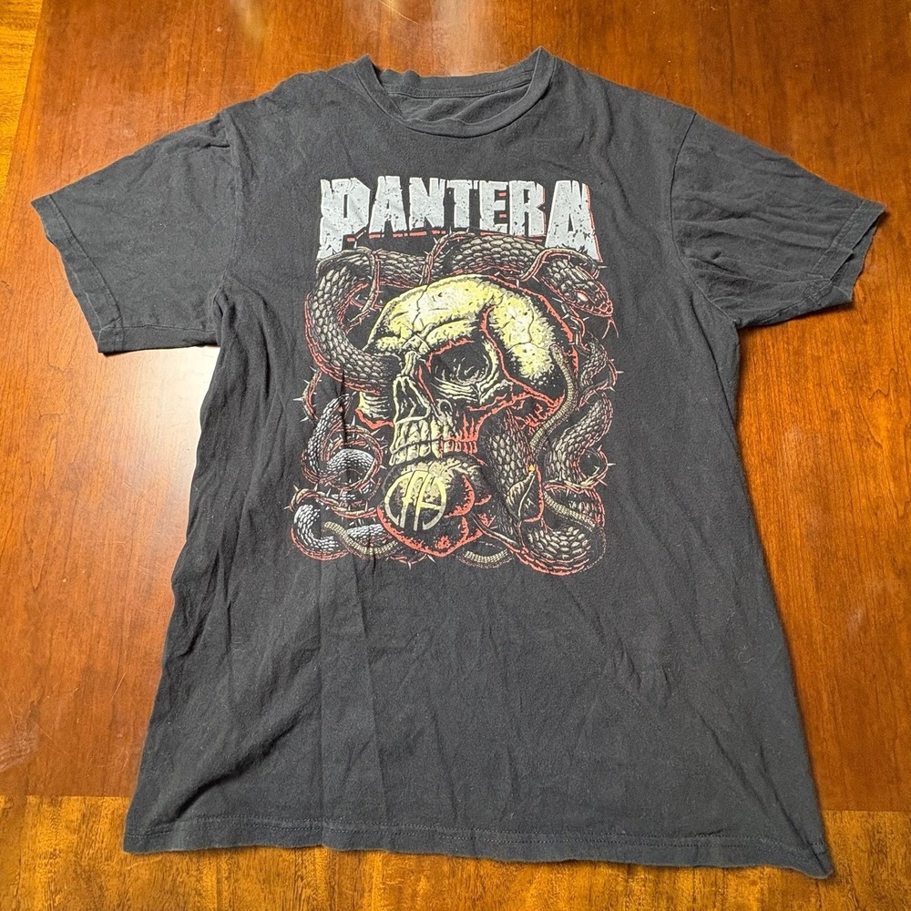 Pantera Skull & Snakes Black Graphic Band T-Shirt Size Large